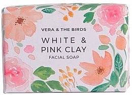 Milo za obraz z belo in rožnato glino Vera And The Birds White & Pick Clay Facial Soap