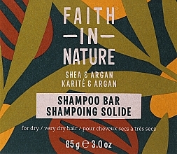 Trdi šampon za suhe lase Faith In Nature Shea & Argan Shampoo Bar