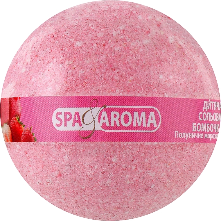 Detská soľná bomba do kúpeľa Jahodová zmrzlina - Bioton Cosmetics Spa & Aroma Bath Bomb