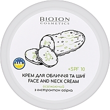 Krém na tvár a krk s uhorkovým extraktom Bioton Cosmetics Face & Neck Cream SPF 10