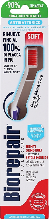 Perfect Clean Toothbrush, soft, purple & white - Biorepair Oral Care Pro