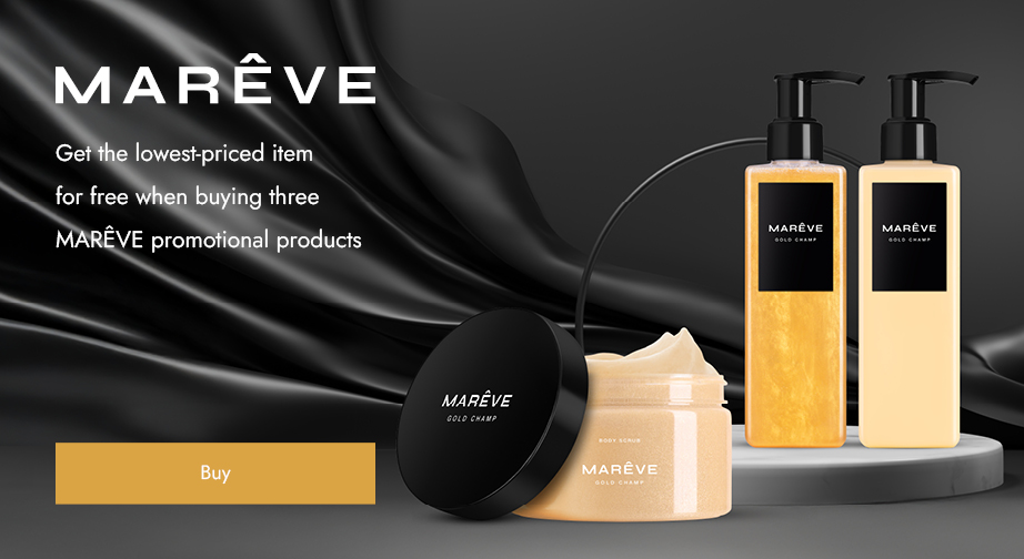 Get the lowest-priced item for free when buying three MARÊVE promotional products