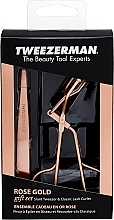 Eyebrow and Eyelash Set Tweezerman Rose Gold Tweezer & Lash Curler Set