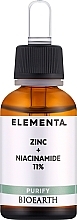 Zink+niacinamide 11% Gezichtsserum Bioearth Elementa Purify Zinc + Niacinamide 11%