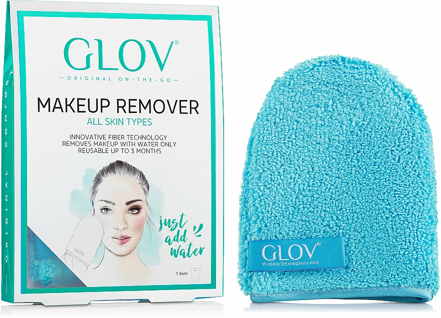 Makeup Remover Glove, Blue - Glov On The Go Makeup Remover Bouncy Blue