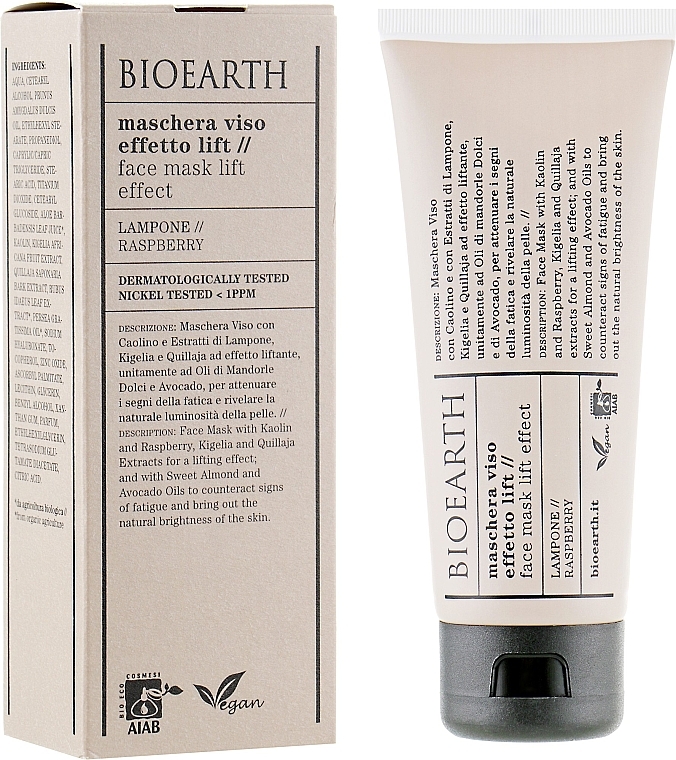 Gezichtsmasker, Liftend Effect - Bioearth Lifting-Effect Raspberry Face Mask