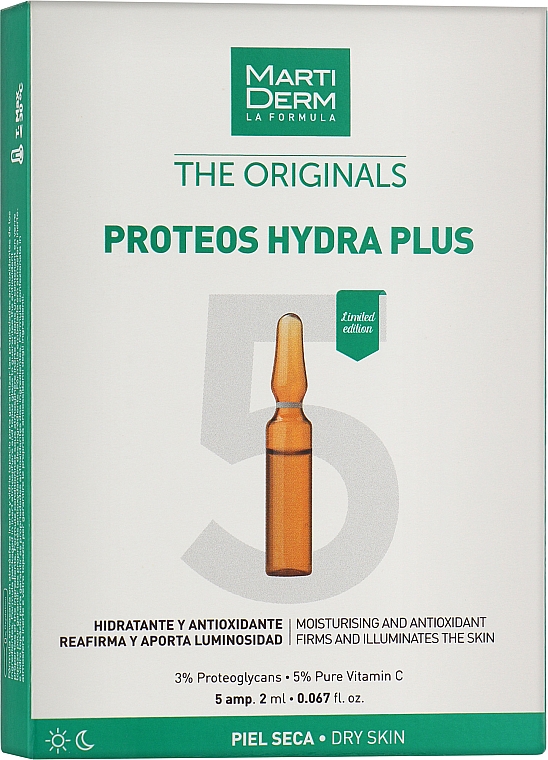 Ampullen voor normale, gecombineerde en vochtarme huid - MartiDerm The Originals Proteos Hydra Plus