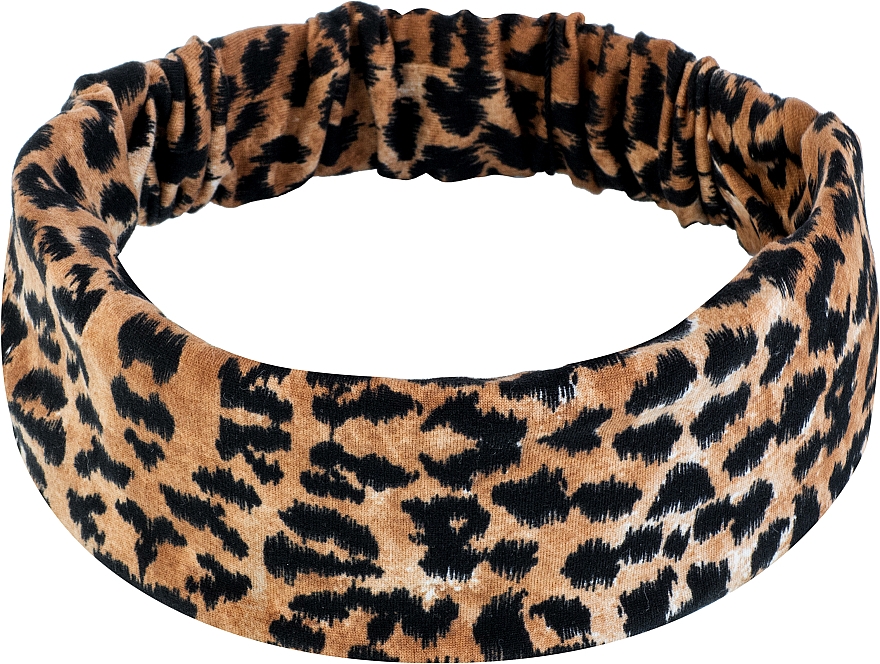 Stirnband Knit Fashion Classic, gerader Jersey, roter Leopard - MAKEUP Hair Accessories