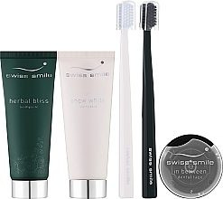 Zahnpflegeset Tag und Nacht Swiss Smile Day & Night Dental Beauty Kit (Zahnpasta 75ml + Zahnbürste 1 St. + Zahnpasta 75ml + Zahnbürste 1 St. + Zahnband 1 St.)