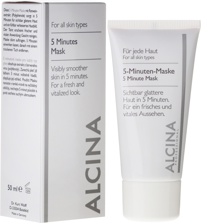 Gesichtsmaske für sichtbar glattere Haut in 5 Minuten - Alcina B 5 Minute Mask