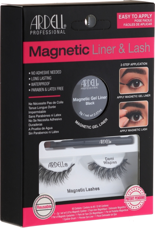 Make-up Set (Eyeliner 2g + Magnetische Wimpern 2St.) - Magnetic Lash & Liner Lash Demi Wispies 