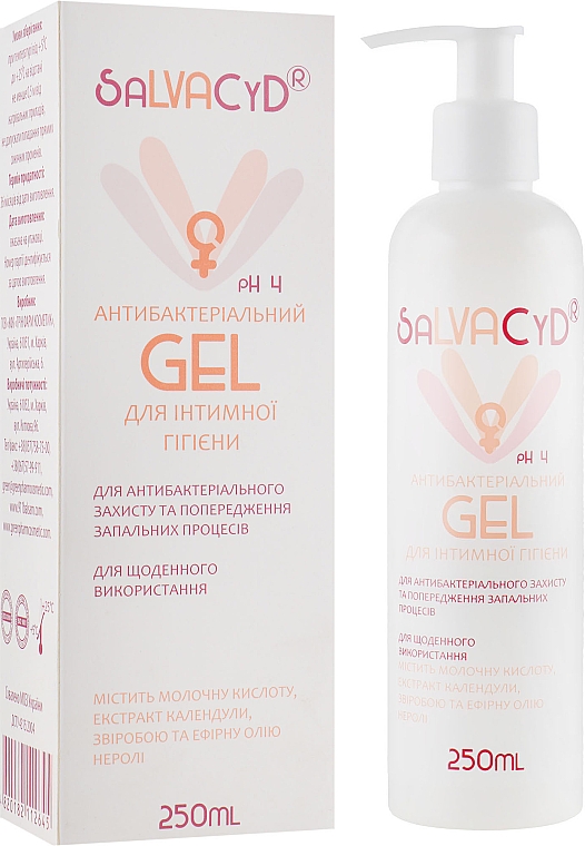 Antibakterielles Gel für die Intimhygiene mit Milchsäure und Ringelblumenextrakt - Green Pharm Cosmetic Salvacyd Intim Gel