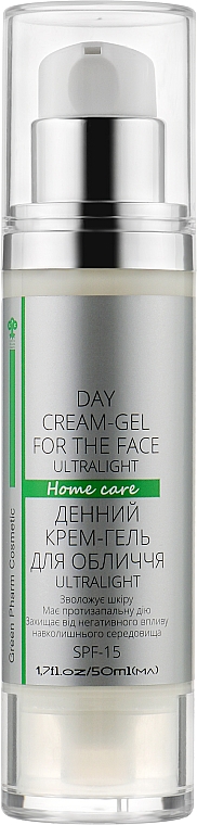 Tagescreme-Gel für das Gesicht - Green Pharm Cosmetic Home Care Day Cream-gel For The Face Ultralight SPF15