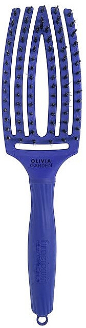 Haarbürste gebogen - Olivia Garden Fingerbrush Tropical Blue