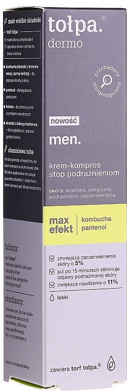 קרם-קומפרס לילה נגד גירויים  - Tolpa Dermo Men Max Effect Cream Compress