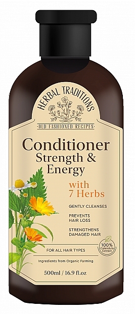 "מרכך מחזק וממריץ לשיער "7 עשבים - Herbal Traditions Strength & Energy Conditioner