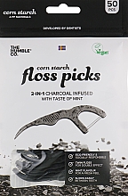 חוט דנטלי עם מחזיק, שחור The Humble Co. Dental Floss Picks