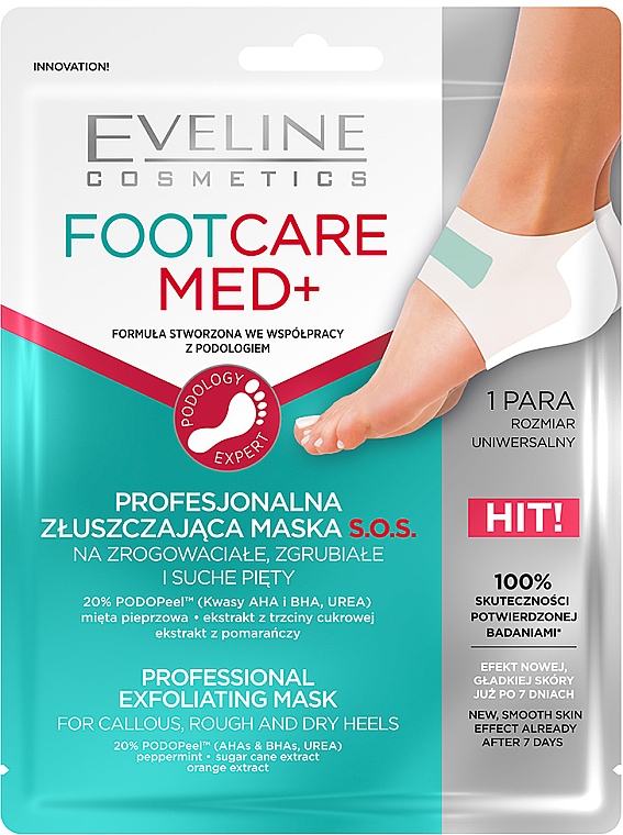 מסיכת פילינג אקספרס לעקב - Eveline Cosmetics Foot Care Med+