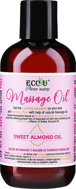 שמן עיסוי - Eco U Massage Oil Sweet Almond Oil