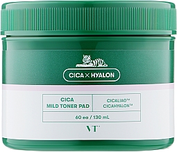 Мягкие тонер-педы с центеллой VT Cosmetics Cica Mild Toner Pad