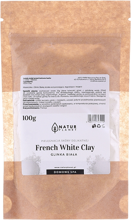 מסיכת פנים - Natur Planet French White Clay