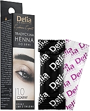 Delia Brow Dye Henna Traditional Black צבע לגבות באבקה, שחור