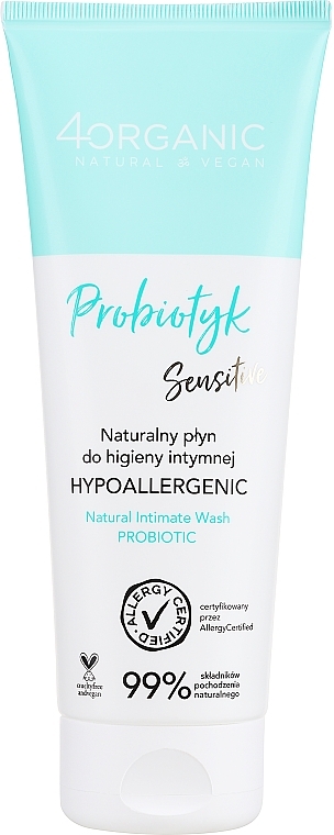 תכשיר להיגיינה אינטימית - 4Organic Probiotic Sensitive Natural Intimate Wash