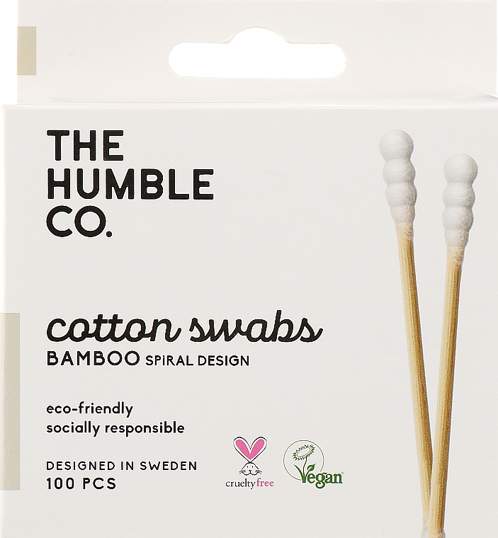 Bambus-Wattestäbchen weiß - The Humble Co. Cotton Swabs Spiral Tip