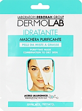 Weichmachende und reinigende Tuchmaske mit Hyaluronsäure für alle Hauttypen Deborah Dermolab Purifying Mask