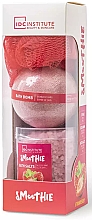 Set IDC Institute Smoothie Strawberry Set (bath/ball/140g + sponge/1pcs + salt/200g)