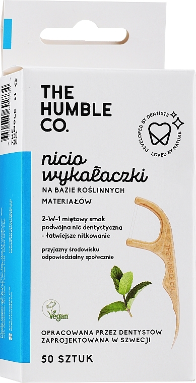 Zahnseide-Sticks mit Minzgeschmack - The Humble Co. Dental Floss Picks