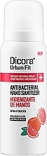 Spray desinfetante para mãos com aroma de citrino e pêssego Dicora Urban Fit Protects & Hydrates Hand Sanitizer