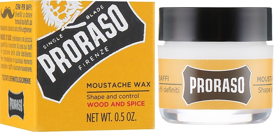 Cera para bigode - Proraso Moustache Wax Wood & Spice