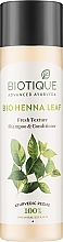 Champô com condicionador "Folhas de Henna" Biotique Bio Henna Leaf Fresh Texture Shampoo & Conditioner With Color