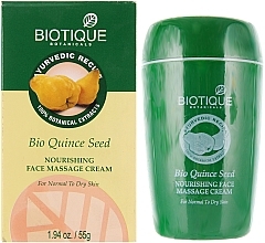 Creme nutritivo para massagem do rosto "Bio-sementes de marmelo" Biotique Bio Quince Seed Face Massage Cream