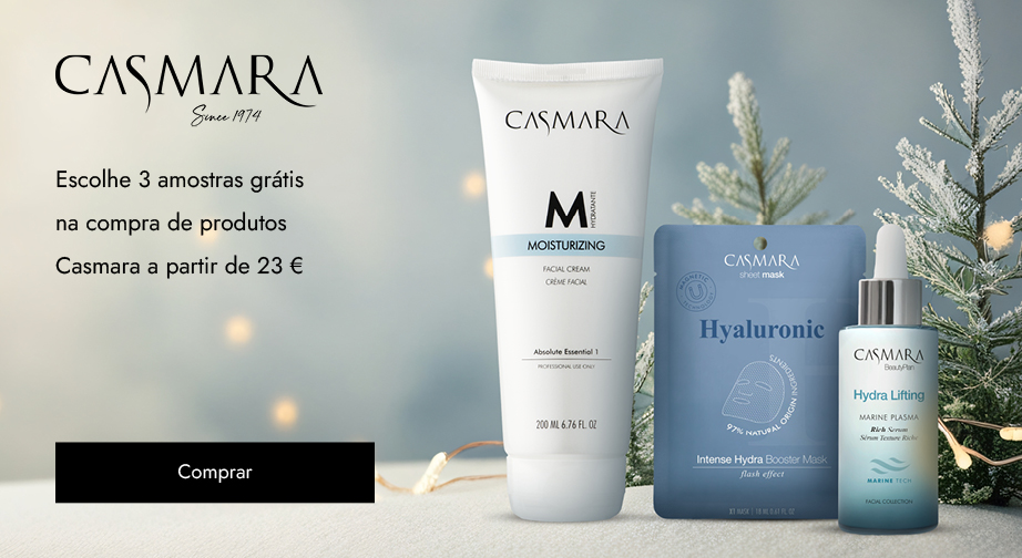  Na compra de produtos Casmara a partir de 23 €, recebes 3 amostras à tua escolha