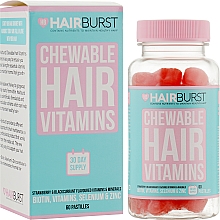 Жевательные витамины для роста и укрепления волос, 60 капсул Hairburst Chewable Hair Vitamins