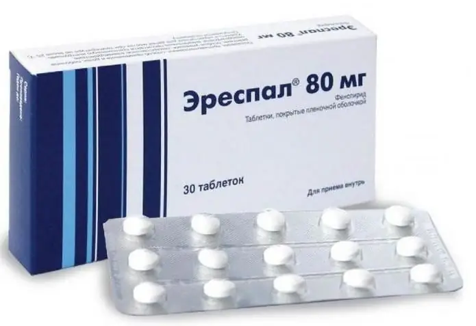 "Erespal" 80 mg (tabletta): használati utasítás, összetétel, analógok és áttekintések