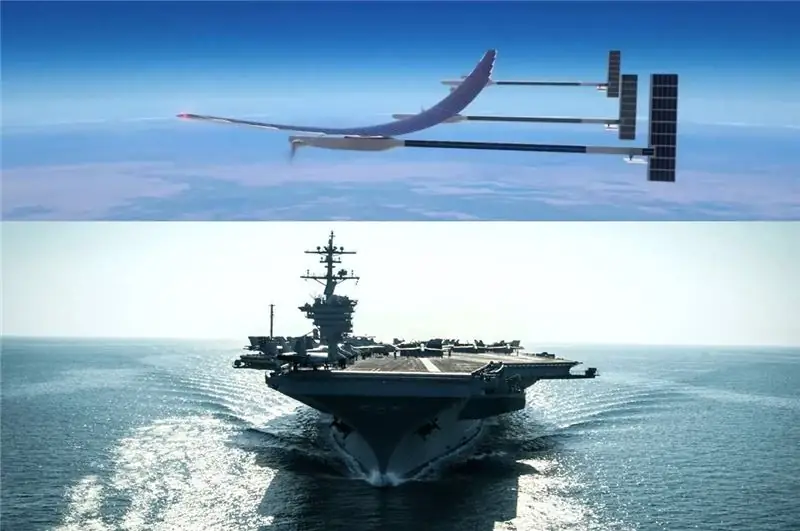 Find an aircraft carrier: a view from the stratosphere