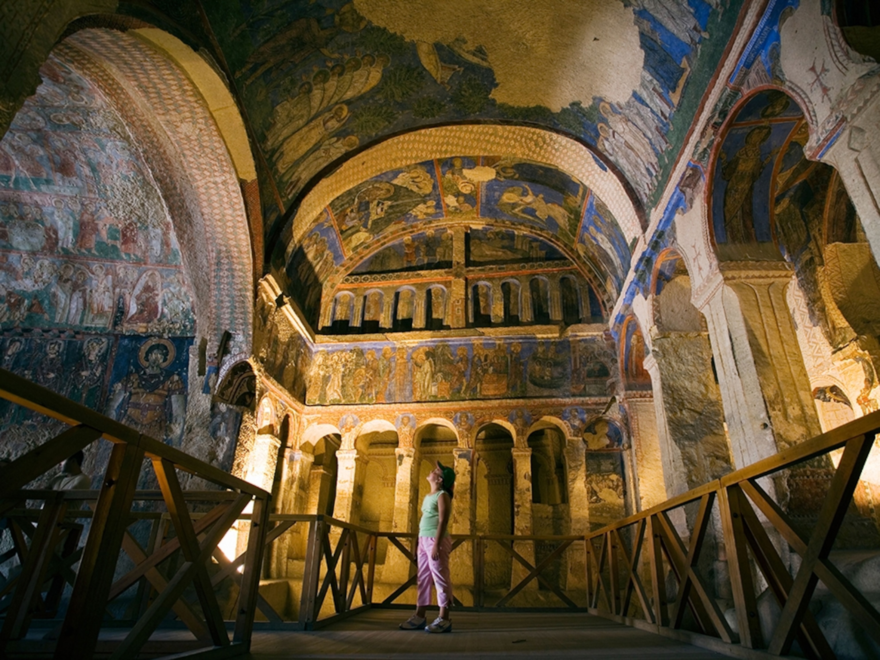 fresco paintings inside a church in Cappadocia, Turkey