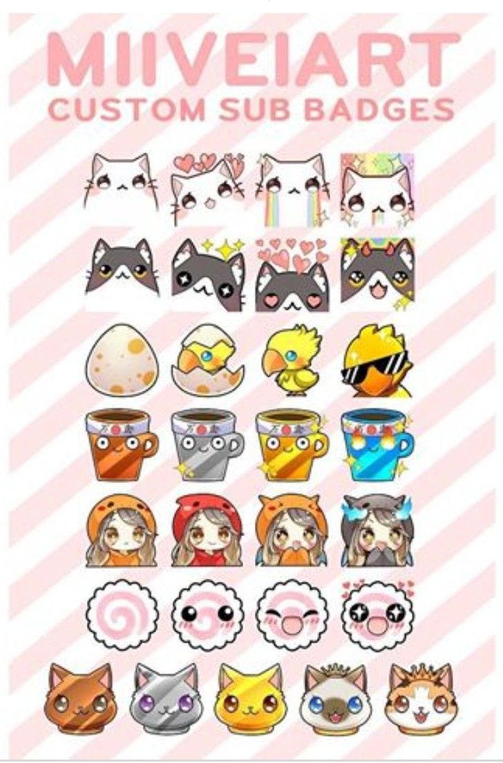 Create custom anime twitch emotes or sub badges or sticker by Tenrinmaru   Fiverr