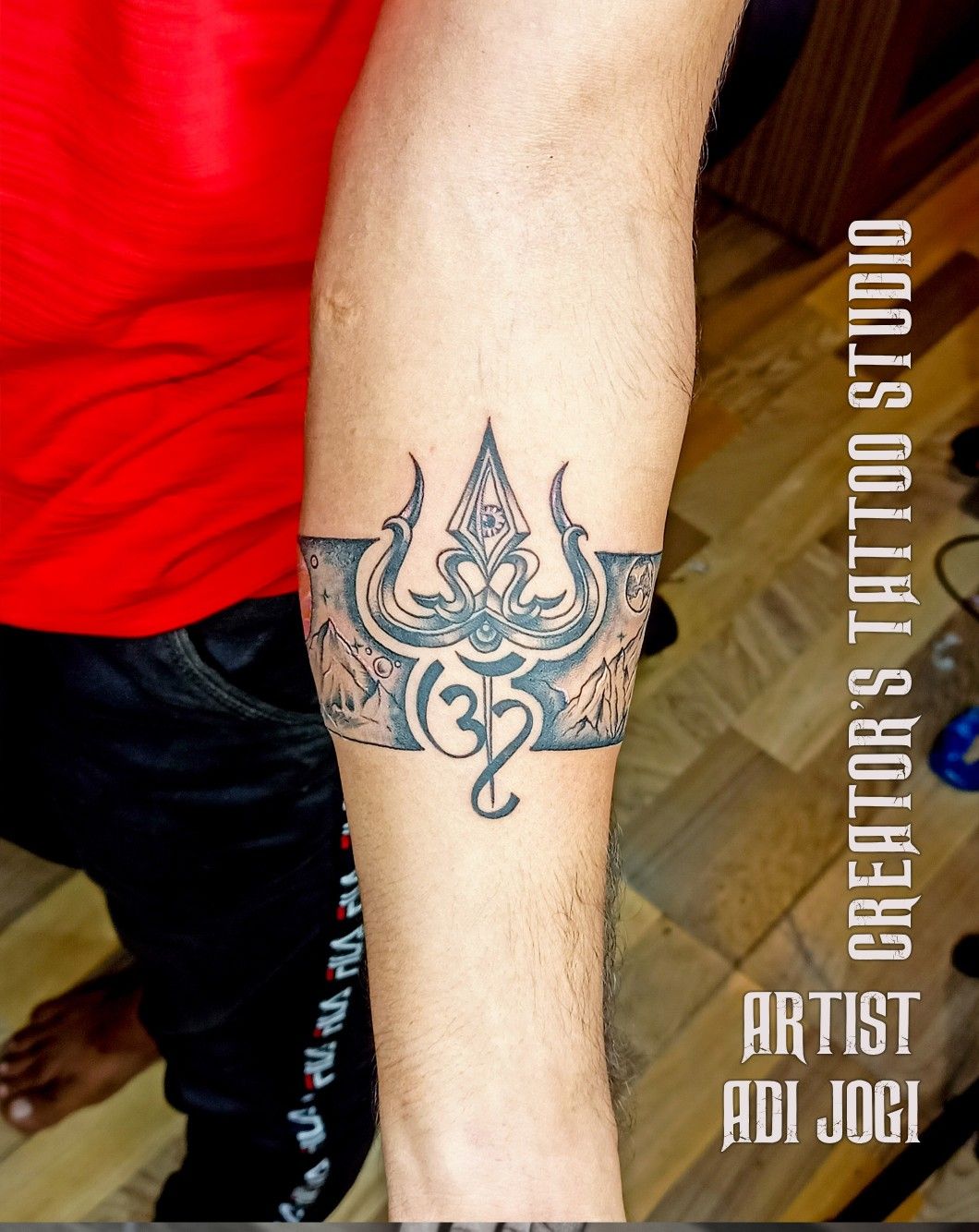 Band tattoo Armband tattoo Om band Trishul tattoo Planet tattoo  Mountain tattoo Forest Tattoo Black t  Planet tattoos Band tattoo  designs Arm band tattoo