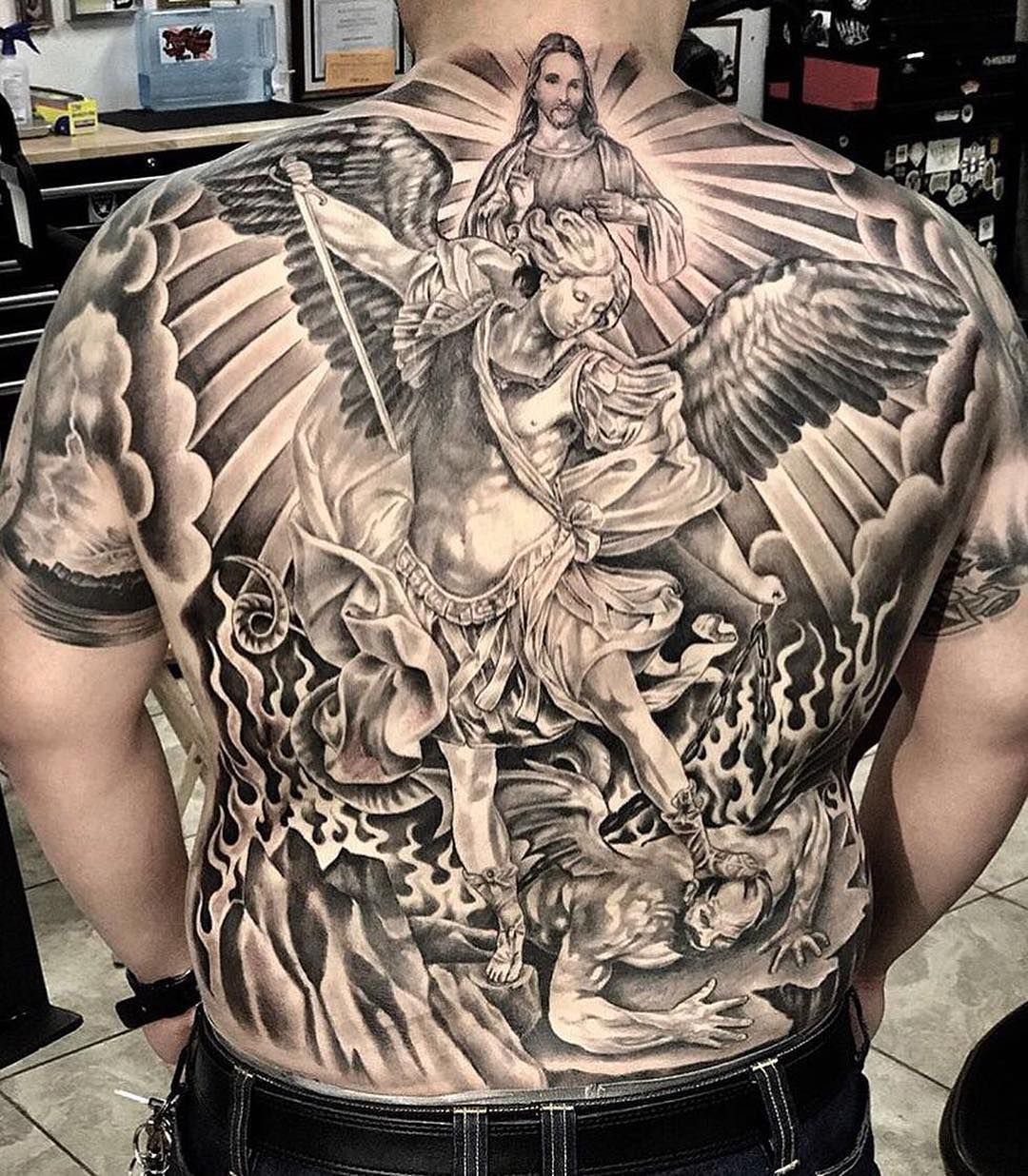 An Archangel Michael half sleeve for  Torchlight Tattoo  Facebook