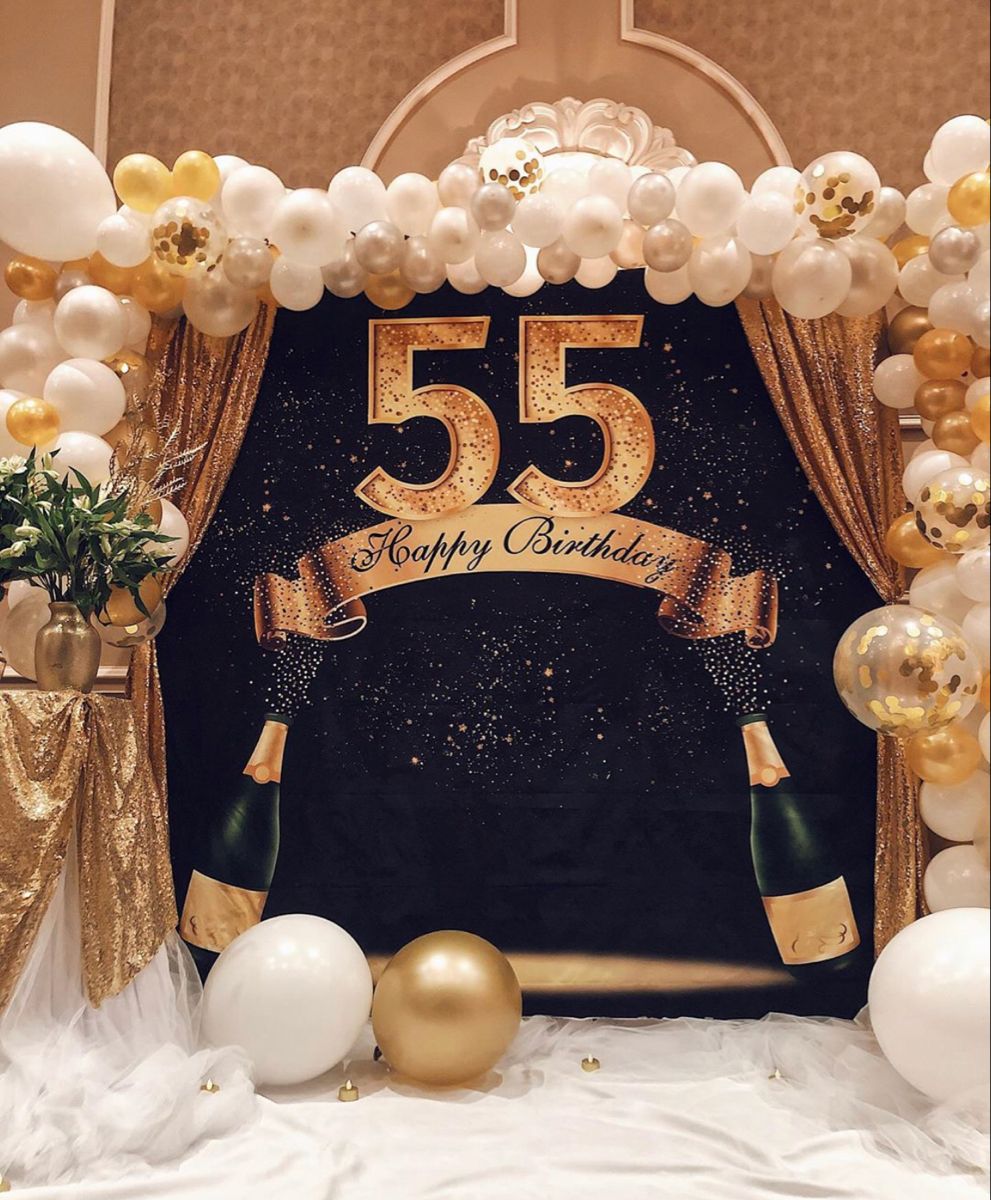 55 Birthday Party | 55th birthday decorations, 50th birthday ...