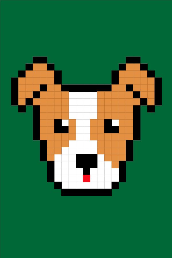 Easy pixel art dogs jack russell terrier. Pixel art facile chiens ...