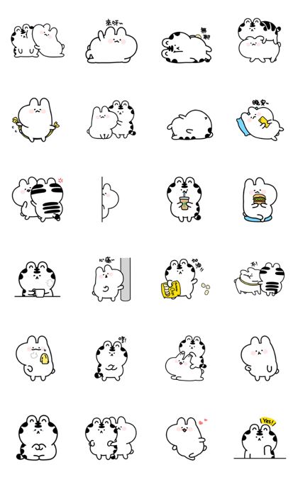 Tải ngay những hình sticker cute không màu đáng yêu cho tô màu