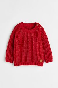 Sweter o splocie w prążki - Ciemnoczerwony - Dziecko | H&M PL