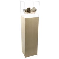 Add natural beauty to any item with our Maple Wood Lighted Pedestal Display Case with Acrylic Cover. Crafted of all-natural wood veneer and finished with a stylish and durable clear coat, this beautiful display case is available in multiple footprints, heights, and cover configurations. Because natural wood varies in grain and color, each piece is one of kind.