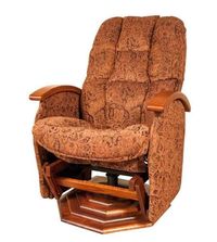 Amish Boulder Creek Deep Swivel Glider Lean back against the plush, lush Boulder Creek Swivel Glider and enjoy. Custom wood furniture for living room made in Amish country. Choose wood, stain and upholstery. #livingroomchair