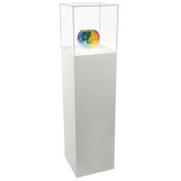 Sleek and bold, our Gloss White Laminate Display Case with Acrylic Cover protects and properly highlights any item. Durable and easy to clean, this eye-catching lighted display case comes with a built-in LED light that will beautifully accentuate any piece. Available in multiple sizes and footprints, it is perfect for retail displays, exhibitions, museums, special events, and so much more.